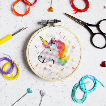 Unicorn Mini Cross Stitch Craft Kit, 2 of 4