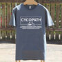 Mens Navy Or Charcoal Cycopath T Shirt, thumbnail 1 of 4