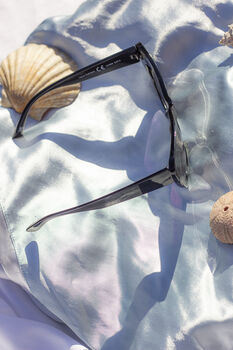 Black Exaggerated Chunky Cat Eye Sunglasses, 5 of 9