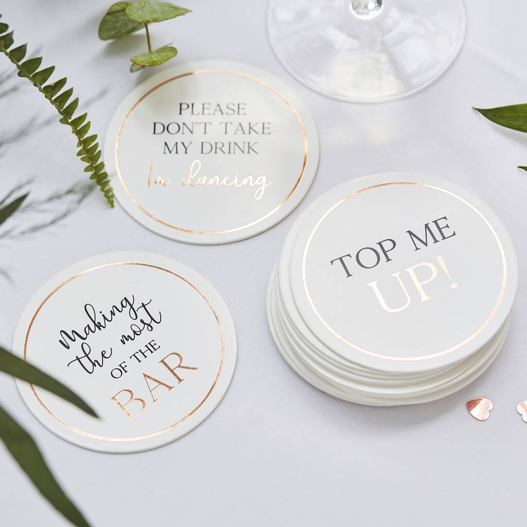 Wedding Drinks Coasters Pack Of 12 By The Wedding of my Dreams