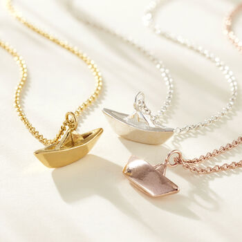Origami Boat Charm Necklace, 3 of 8