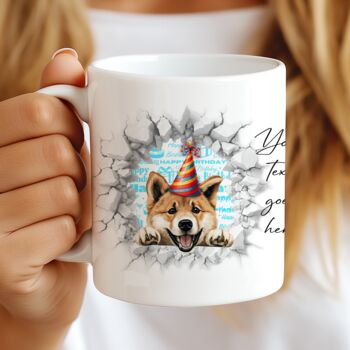 Personalised Akita Birthday Break Through Dog, 8 of 9