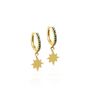 North Star Charm Cubic Zirconia Hoop Earrings, thumbnail 1 of 4