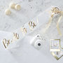White And Gold Foiled Bride To Be Hen Party Sash, thumbnail 1 of 3