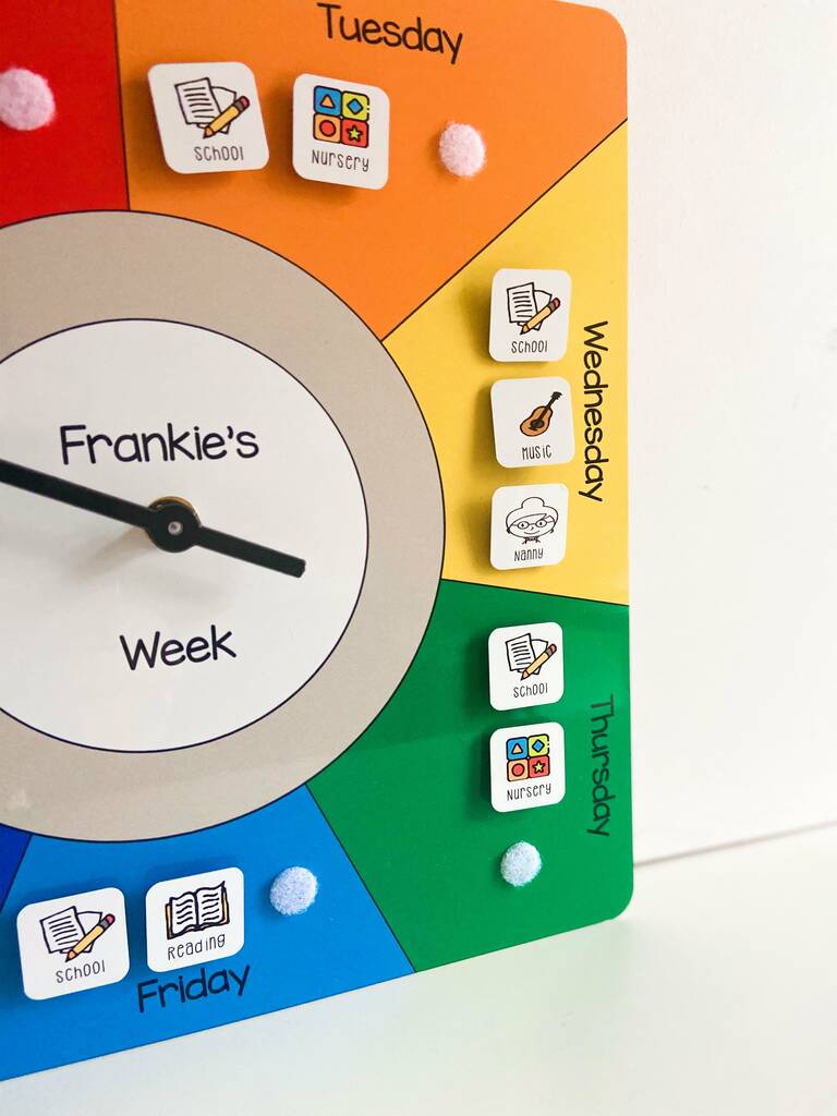 Children's Personalised Routine Clock By Craftly Ltd