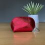 Leather Coin Purse In Metallic Red, thumbnail 1 of 2