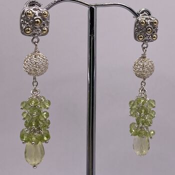 Green Peridot And Citrine Dangle Earrings, 2 of 4