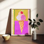 Ice Cream Cone Art Print Summer Gelato Poster, thumbnail 12 of 12