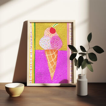 Ice Cream Cone Art Print Summer Gelato Poster, 12 of 12
