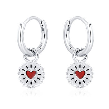 Sterling Silver Jam Biscuit Charm Hoop Earrings, 8 of 12