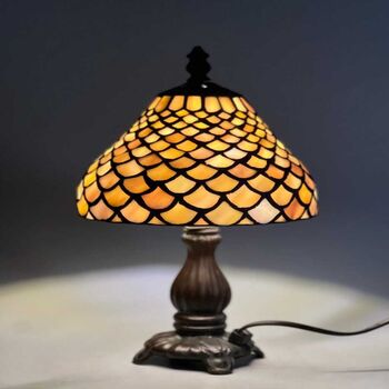 Floral Tiffany Table Lamp, Home Decor, Handmade Antique, 5 of 12