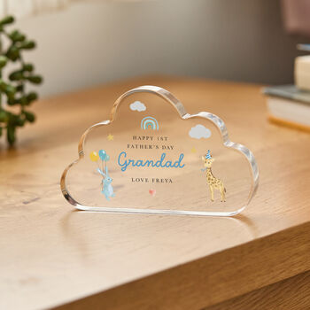Personalised Grandad First Father’s Day Cloud Plaque, 3 of 5