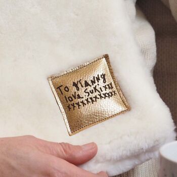 Sheepskin Hot Water Bottle Cover With Your Handwriting, 3 of 7