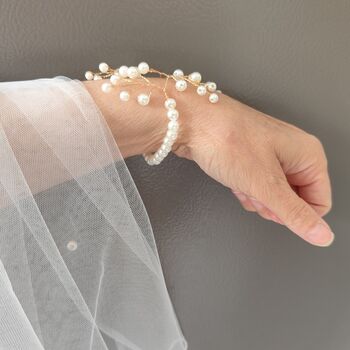 Pearl Bridal Wrist Corsage Bracelet, 5 of 12