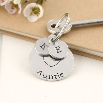 Auntie Gift Round Pewter Keyring, 5 of 5