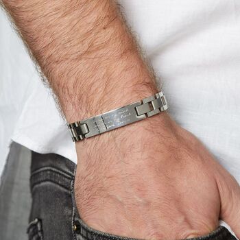Personalised Mens Engraved Script Bracelet, 2 of 8