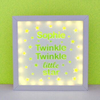 Personalised Twinkle Twinkle Little Star Box Light, 4 of 12