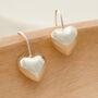 Classic Large Heart Earrings Sterling Silver, thumbnail 1 of 2