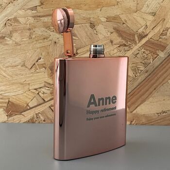 Personalised Rose Gold Hip Flask, 3 of 5