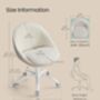 Office Chair Swivel Foam Padding Cotton Linen Fabric, thumbnail 2 of 7