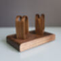 Luxury Walnut Double Glasses Stand Holder Personalised, thumbnail 5 of 7