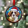 St Bernard In Santa Hat Suncatcher Decoration, thumbnail 2 of 6