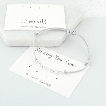 Sterling Silver 'Love' Morse Code Bracelet, 3 of 7