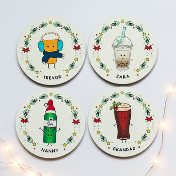 Personalised Christmas Coaster Place Settings, 3 of 11