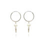 18ct Gold Vermeil Freshwater Pearl And Spike Hoops, thumbnail 2 of 3