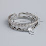 Sterling Silver Ornate Double Band Adjustable Ring, thumbnail 4 of 7