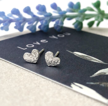 Sterling Silver Tiny Heart Christmas Earrings, 8 of 10