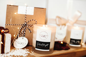 Silent Night Winter Candle, Crackling Wick, Handmade, 4 of 4