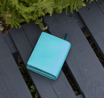 Personalised Mutlicolour Turquoise Small Leather Purse, 2 of 11