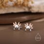 Sterling Silver Cute Axolotl Stud Earrings, thumbnail 3 of 12
