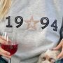 Birth Year Star Cropped Jumper, thumbnail 2 of 5