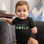 Organic Cotton Hello World Baby Grow, thumbnail 4 of 6