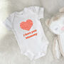 I Love You Mummy Heart Babygrow, thumbnail 1 of 5