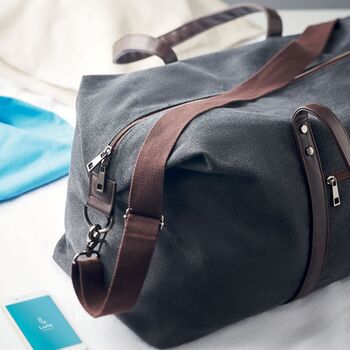 Luxury Washed Canvas Weekend Bag, 2 of 5