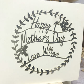 Personalised Papercut 1st Mother's Day Card, 3 of 12