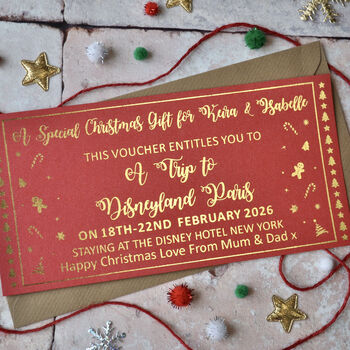 Personalised Gold Foil Special Christmas Gift Voucher, 3 of 4