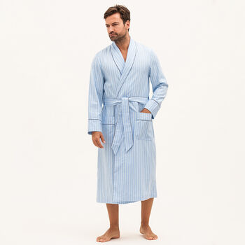 Mens Brushed Cotton Dressing Gown, 3 of 4