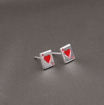 Sterling Silver 'You Are Ace' Playing Cards Earring, 4 of 5