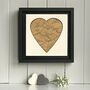 Silver / Gold Wedding Heart Shaped Map Print On Wood, thumbnail 8 of 10