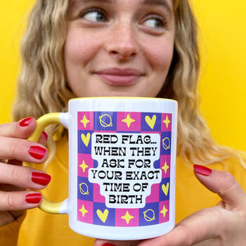 Funny Red Flag Quote Slogan Valentines Mug, 3 of 7