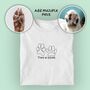 Personalised Pet Portrait Paw Outline T Shirt, thumbnail 2 of 12