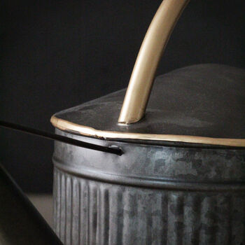 Metal Grey And Gold Watering Can, 5 of 5