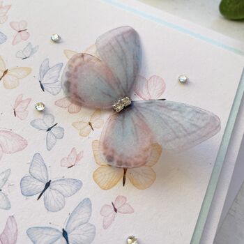 Handmade Birthday Day Card. Floral Butterfly Design, 3 of 6