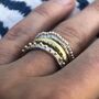 Textured Spaced Grain Eco Sterling Silver Stacking Ring, thumbnail 2 of 7