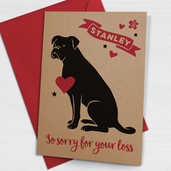 Personalised Dog Loss Pet Sympathy Card, 3 of 4