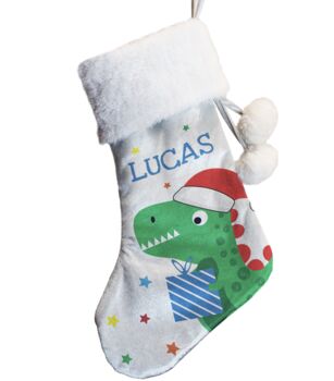 Personalised Dinosaur Christmas Stocking, 3 of 4